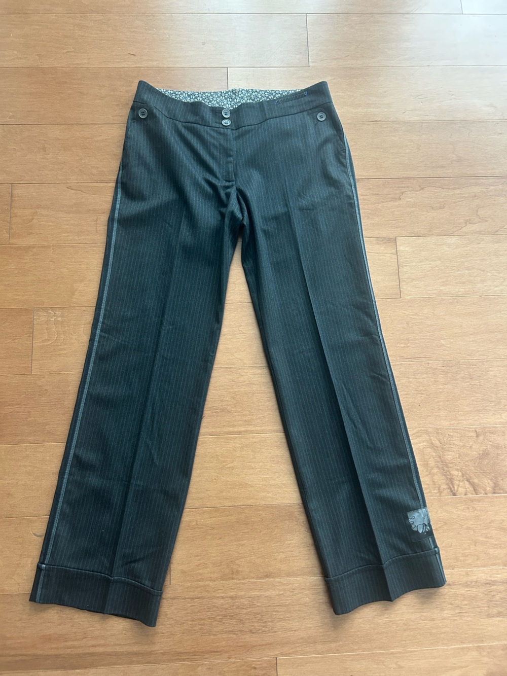 Cop.Copine Graphite Pinstripe Straight-Leg Relaxed Fit Trousers